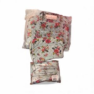 Vera Bradley Ikat Water Bouquet Floral Quilted Bag Sets Hanging Organizer